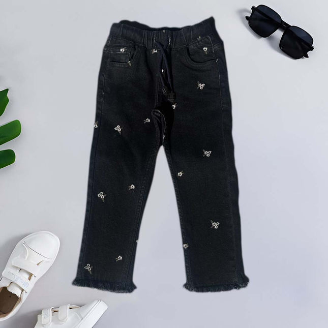 Black printed stylish denim jeans