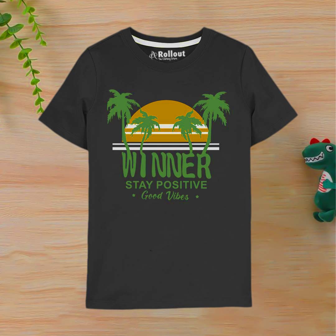BLACK WINNER STAY POSITIVE T SHIRT