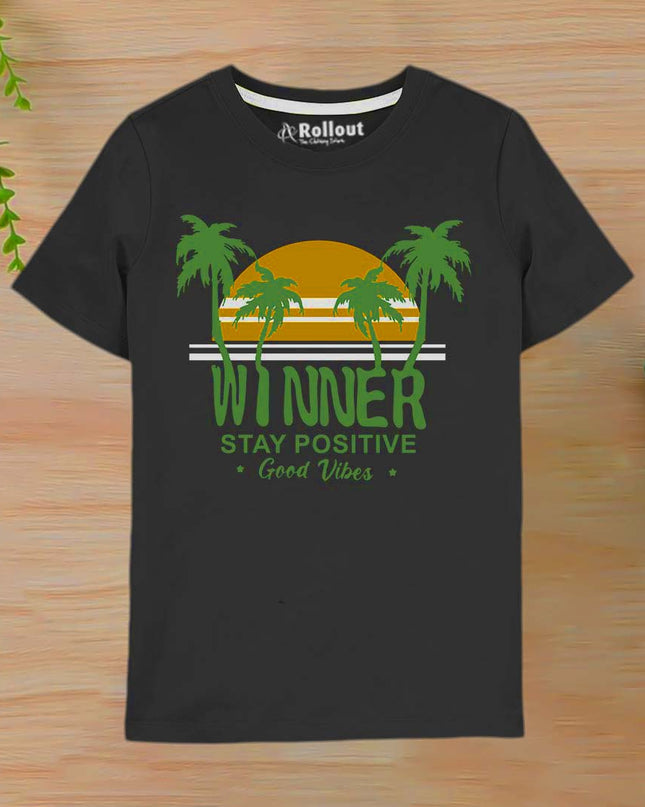 BLACK WINNER STAY POSITIVE T SHIRT