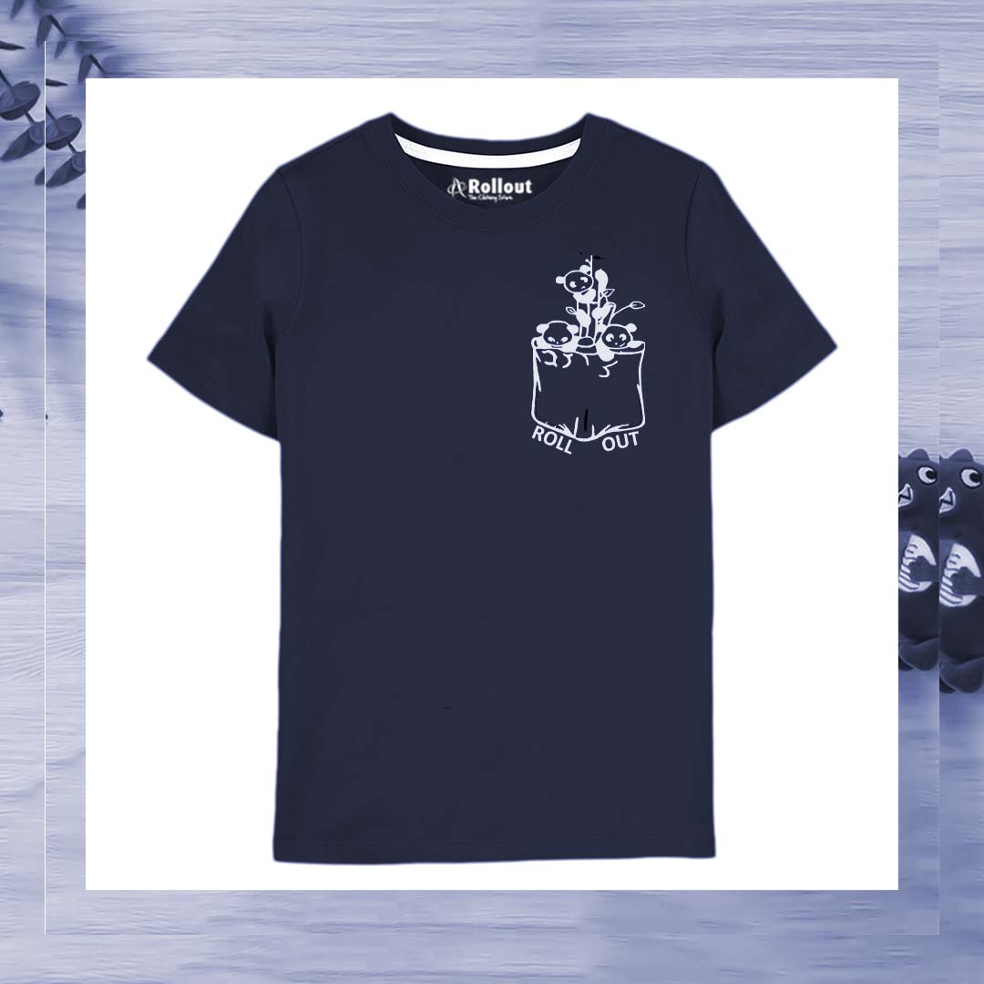 Navy blue Rollout printed Tshirt