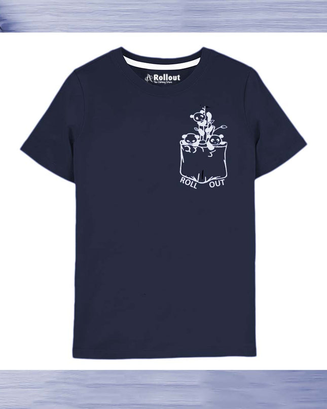 Navy blue Rollout printed Tshirt