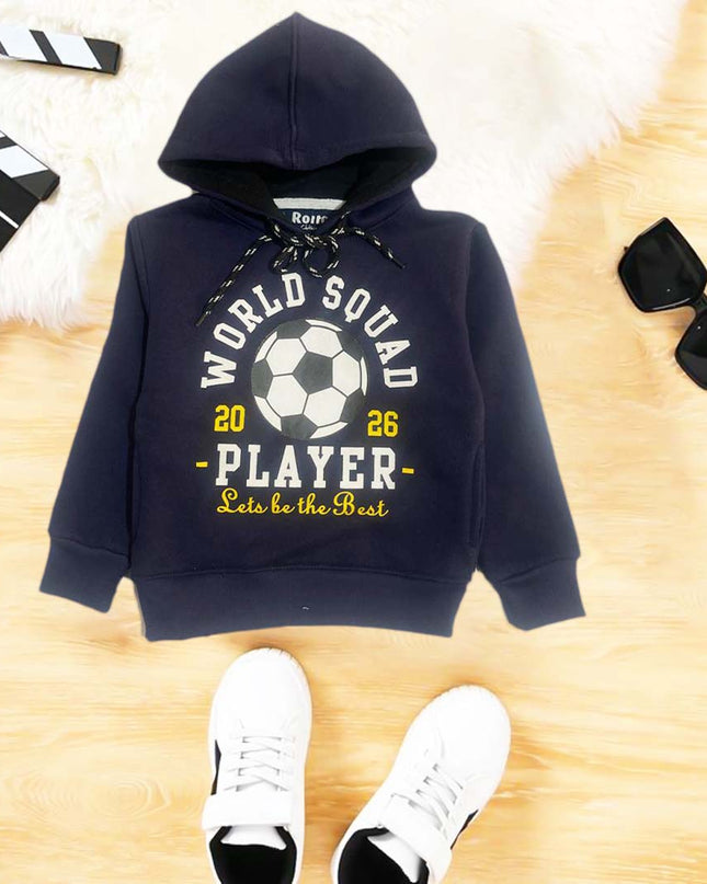 Blue world squard player kids hoodie