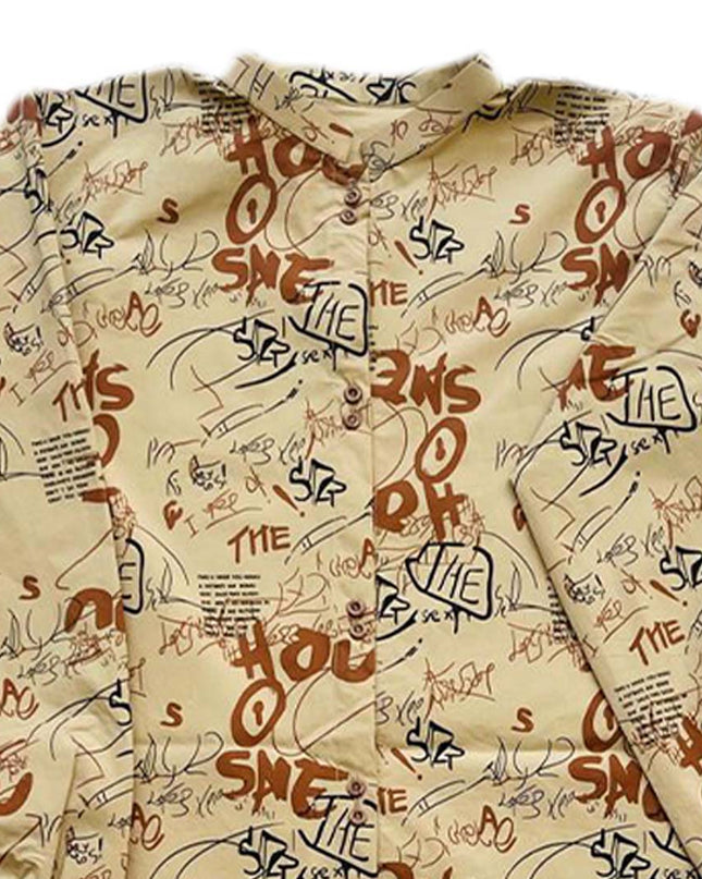 Girls Designer Fashionable summer Stylish shirts Brown printed