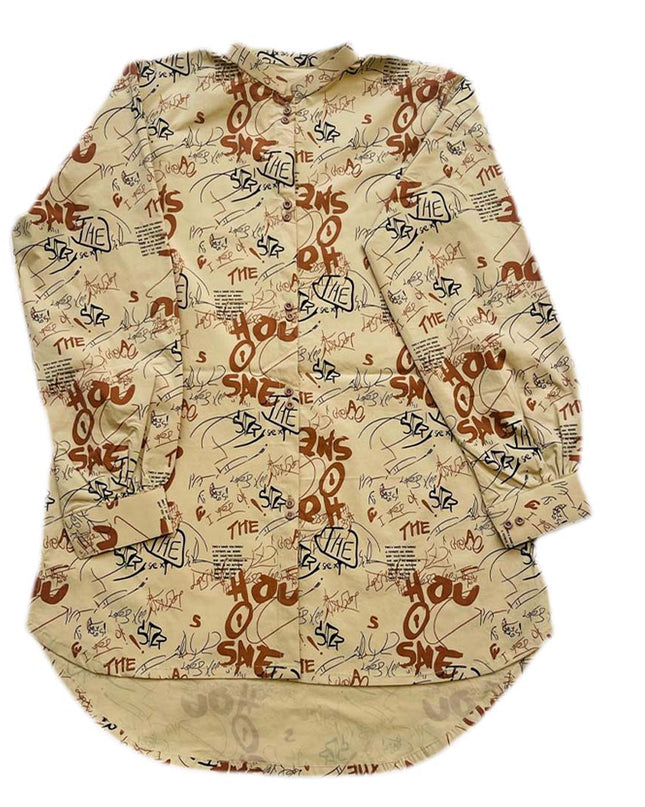 Girls Designer Fashionable summer Stylish shirts Brown printed