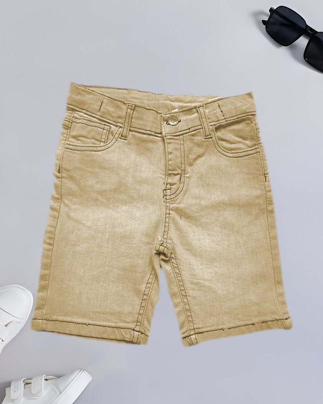 Denim light brown classic jeans shorts