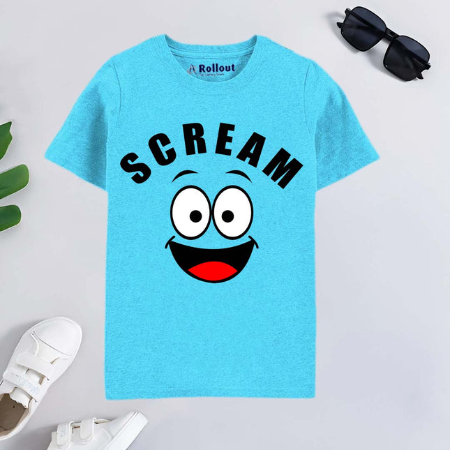 Sky blue (scream) printed Tshirt