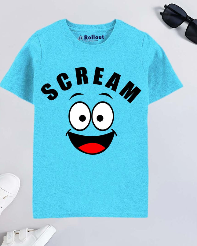 Sky blue (scream) printed Tshirt