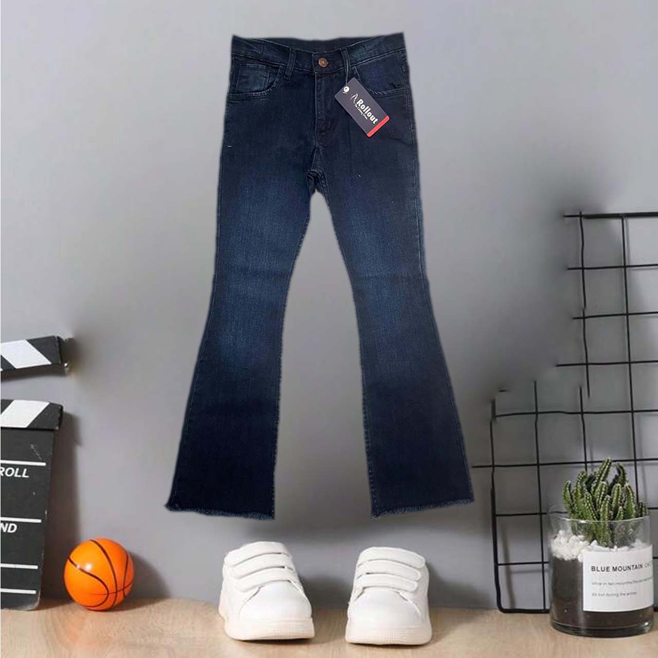 Girl dark Blue Belbotom jeans