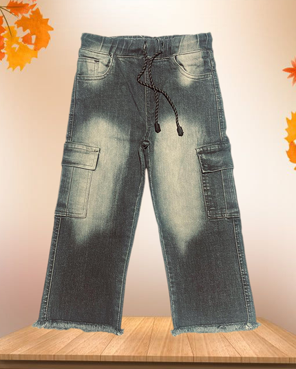 Girls dark grey baggie jeans flapper