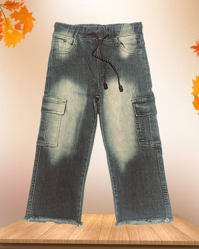 Girls dark grey baggie jeans flapper