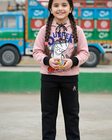 Girl super fish kids hoodie set