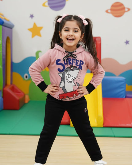 Girl super fish kids hoodie set