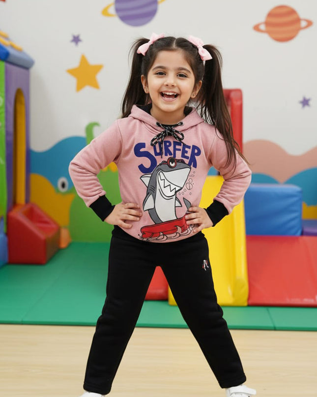 Girl super fish kids hoodie set