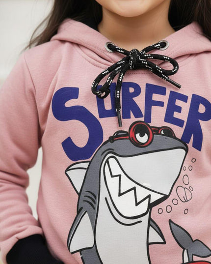 Girl super fish kids hoodie set