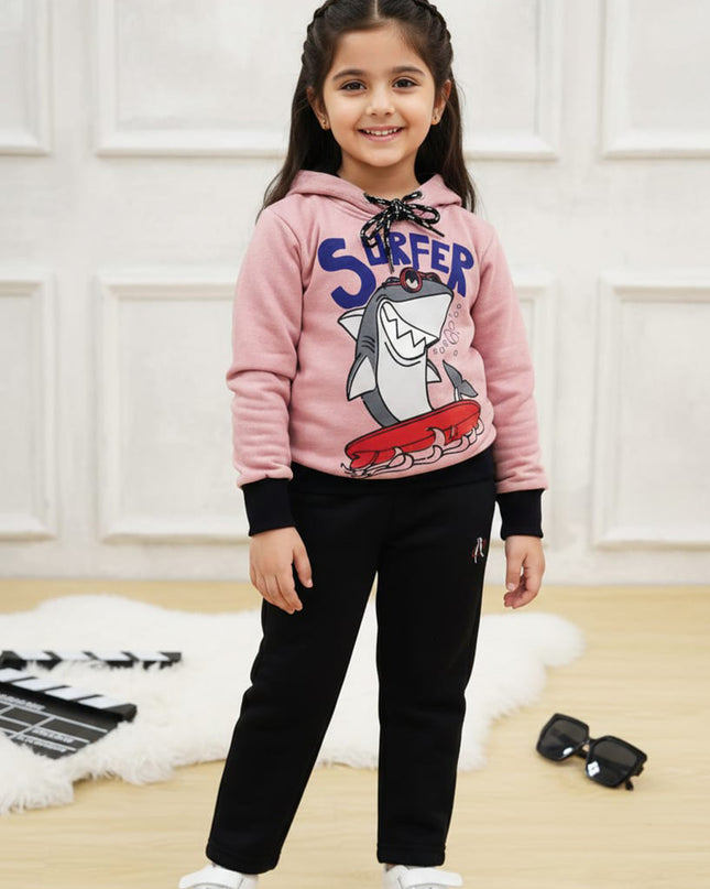 Girl super fish kids hoodie set