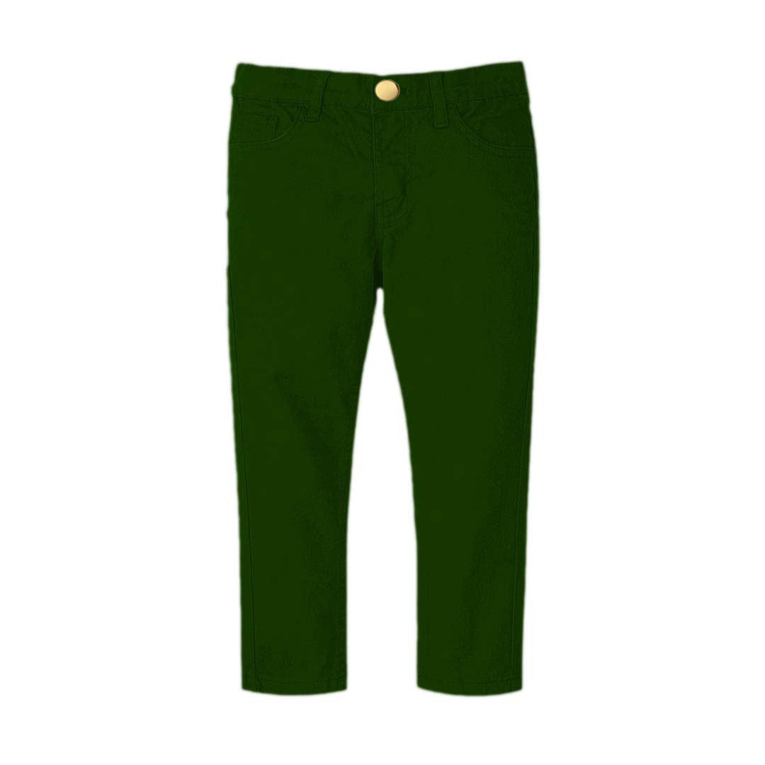 Dark green zinc cotton pent slim fit - RollOutBrand # # #