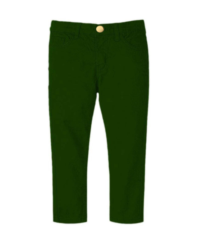 Dark green zinc cotton pent slim fit - RollOutBrand # # #