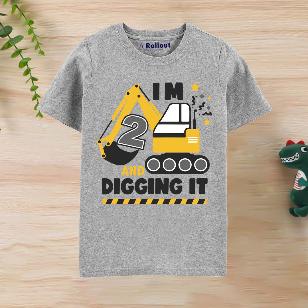 GREY(I M DIGGING IT)PRINTED T SHIRT