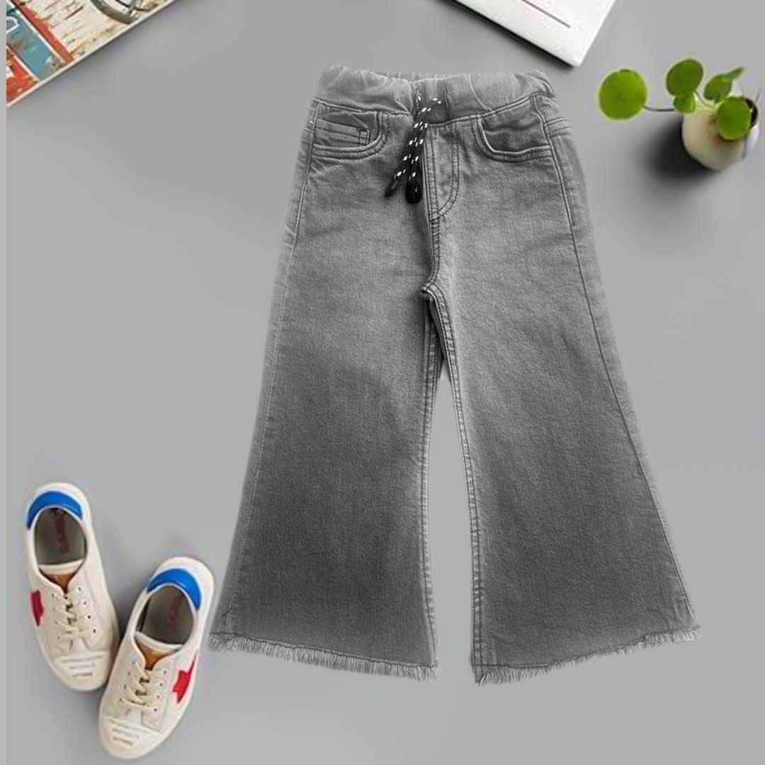 Girl Grey denim flapper jeans