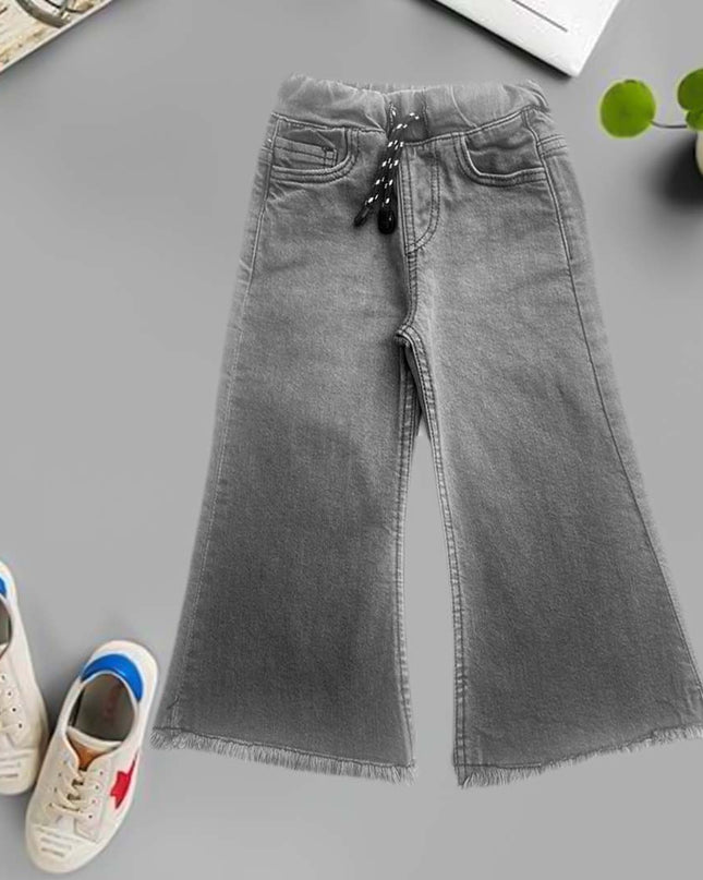 Girl Grey denim flapper jeans