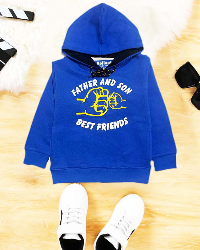 Father son best friend  blue kids hoodie