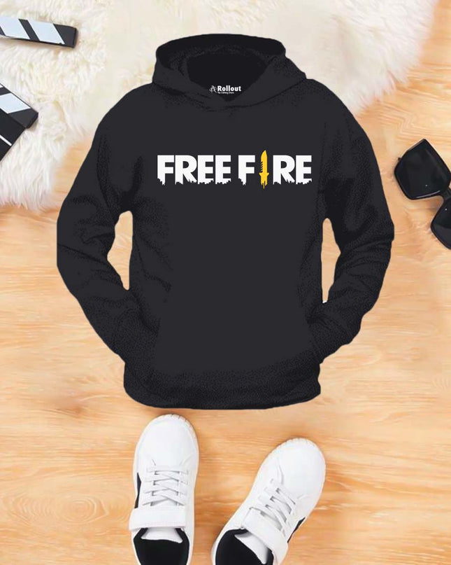 Free Fire Black kids hoodie