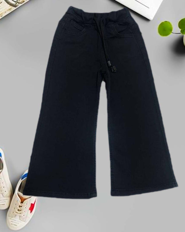 Lady jet black flapper denim jeans