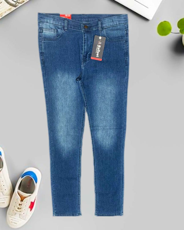 Lady slim fit medium blue denim jeans