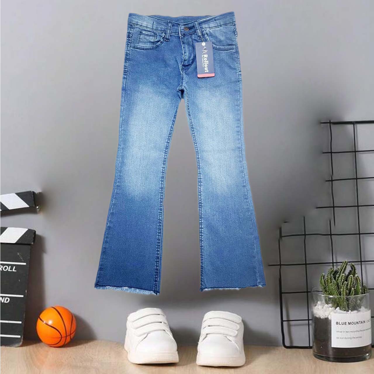 Girl Sky Blue Belbotom jeans