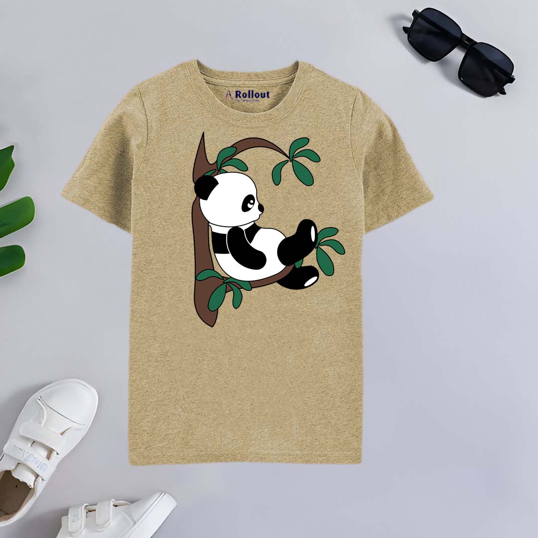 Light brown Panda printed Tshirt