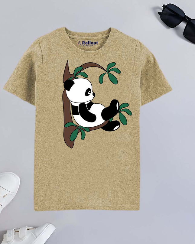Light brown Panda printed Tshirt