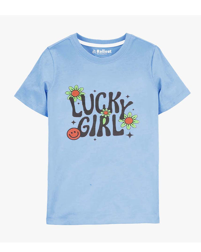 Sky blue lucky girl T shirt - RollOutBrand # # #