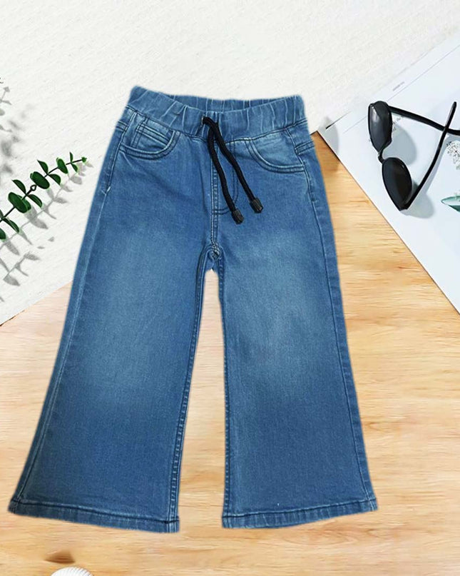 Girls sky blue denim flapper jeans
