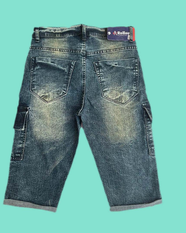 Blue greenish Mens denim shorts