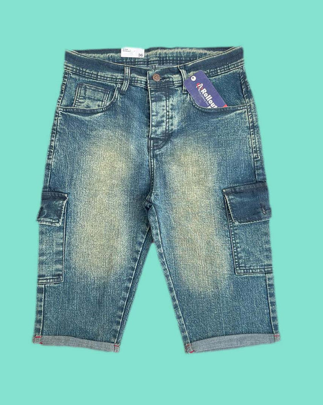 Blue greenish Mens denim shorts