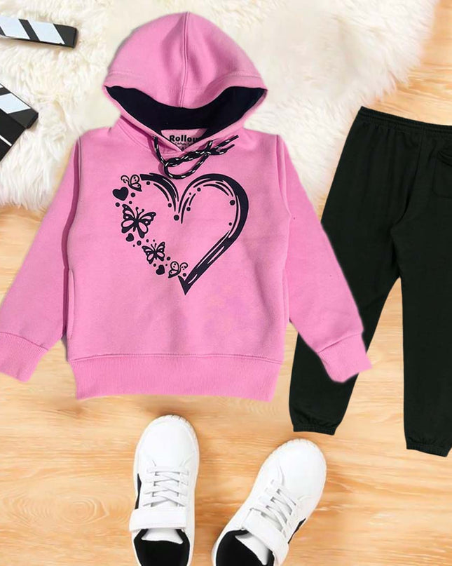 Pink Heart Hoodie set