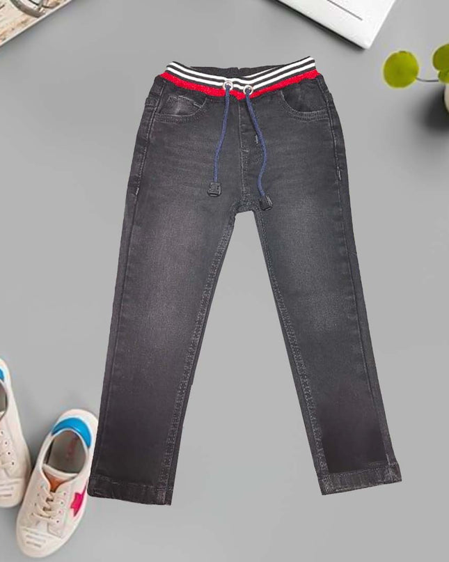 Dark grey fashion belt jeans
