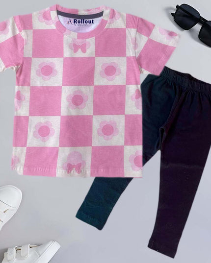 Pink stylish Tshirt+trouzr set