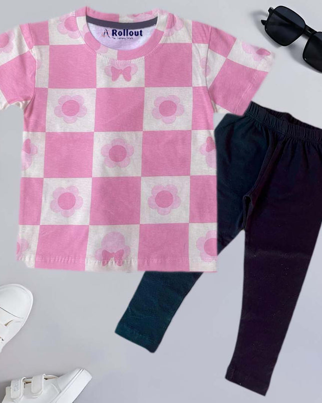 Pink stylish Tshirt+trouzr set