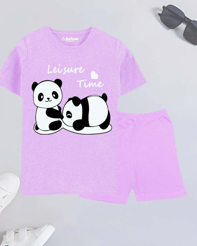 PURPLE PANDA Tshirt set