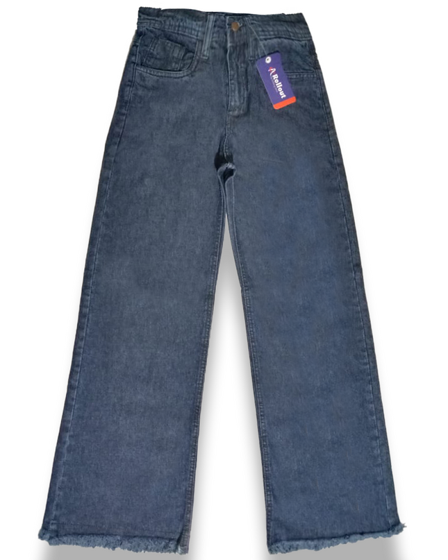 Lady Dark blue jeans flear leg