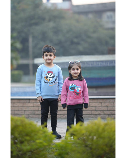 Panda fun(Don't try this)sky blue sweatshirt