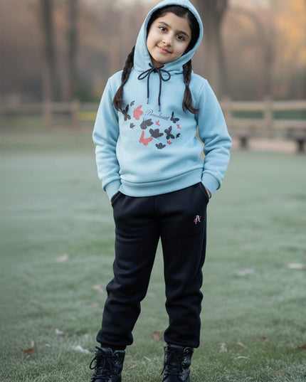 Girls Sky blue (Butterflies) hoodie set