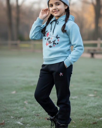 Girls Sky blue (Butterflies) hoodie set