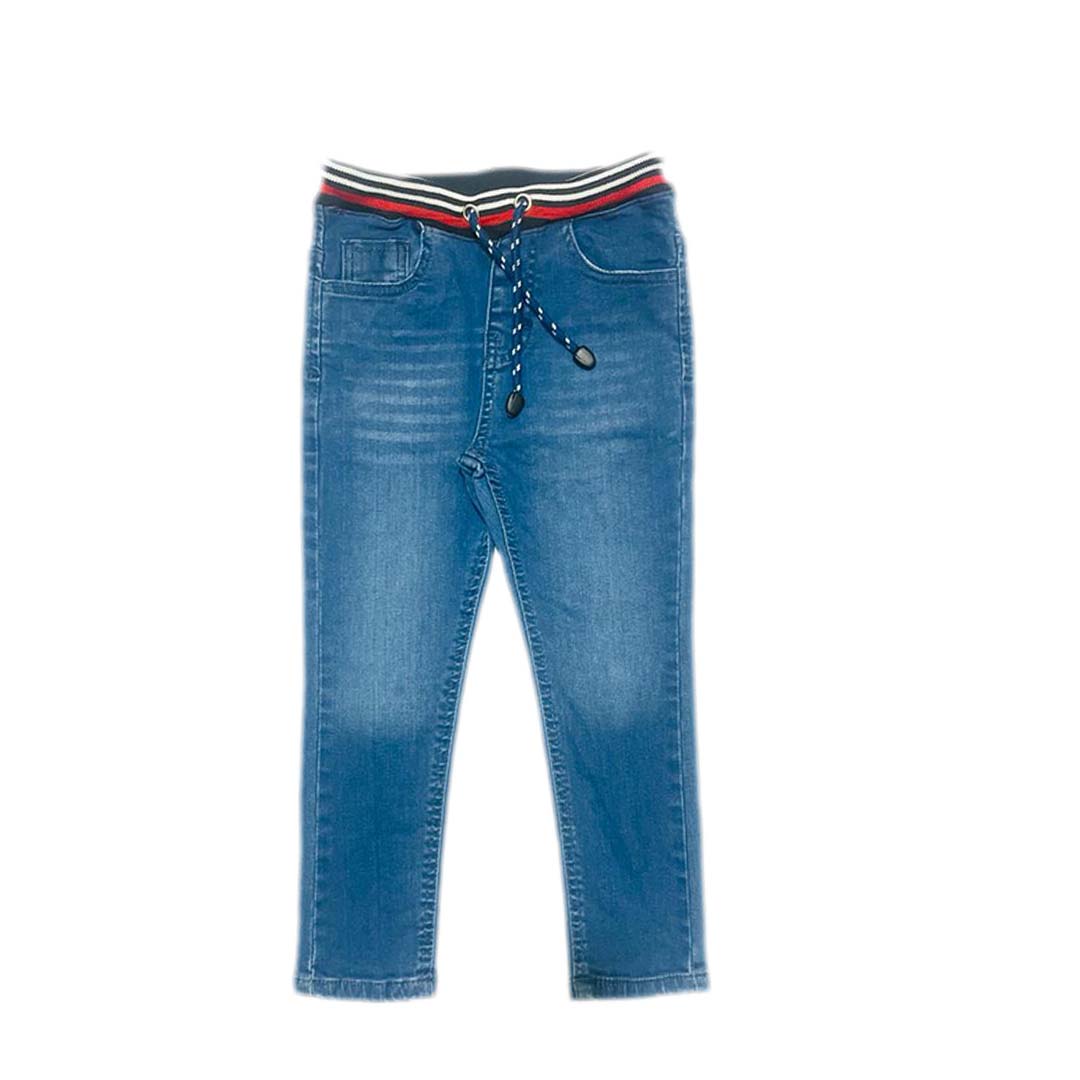 Sky blue fashion belt jeans