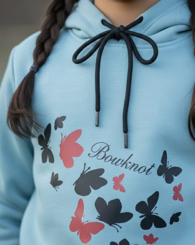 Girls sky blue (butterflies) hoodie