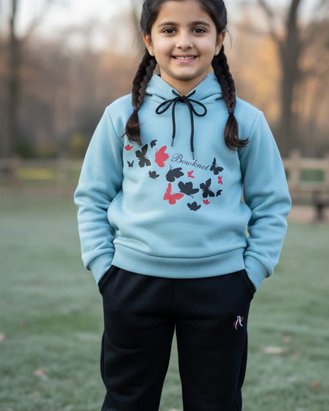 Girls sky blue (butterflies) hoodie