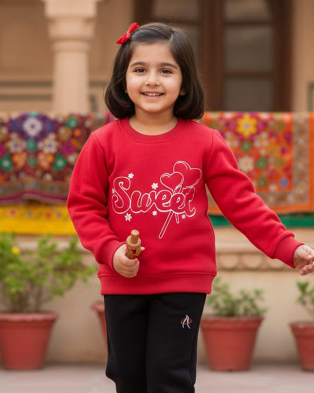 Girls red (sweet) stylish sweatshirt