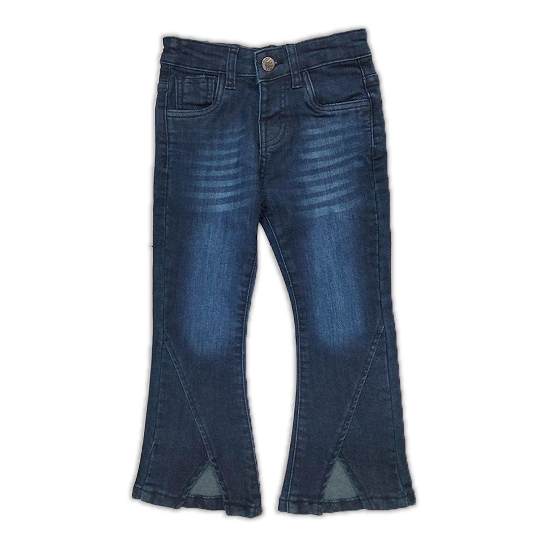 Girls' dark Blue Bell Bottom Jeans - RollOutBrand # # #